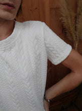 T-shirt Sweat maille torsades blanc - JADE