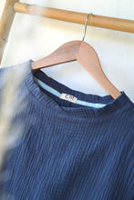 Tee-shirt bohème EMEE - gaze de coton bleu