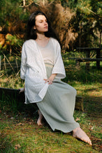 Jupe longue Lise sur mesure - gaze de coton vert sauge