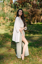 Jupe longue Lise sur mesure - gaze de coton vert sauge