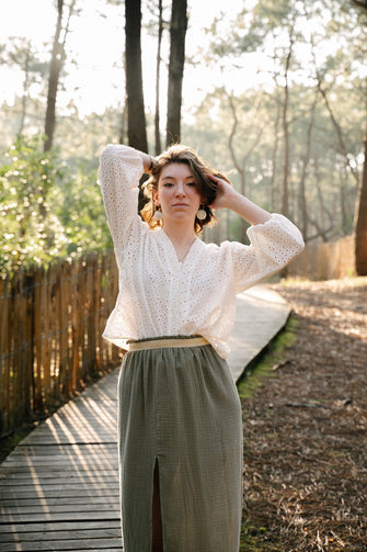 Blouse bohème Anna - broderie anglaise