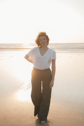 Pantalon Lola - jean ample bleu foncé fabriqué en France