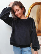 Sweat Sacha Noir - velours côtelé