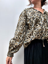 Blouse Fauve Ocre— Blouse femme en coton imprimé indien