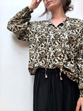 Blouse Fauve Ocre— Blouse femme en coton imprimé indien