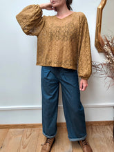 Blouse Soléa — Blouse bohème en dentelle de coton ocre
