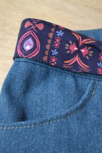 Ceinture à nouer Naélie - motif bohème bleu