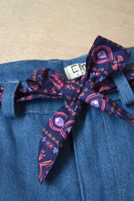Ceinture à nouer Naélie - motif bohème bleu