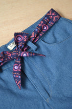 Ceinture à nouer Naélie - motif bohème bleu