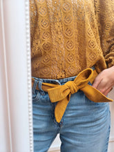 Ceinture Nomade Ocre — Ceinture fine à nouer en velours côtelé
