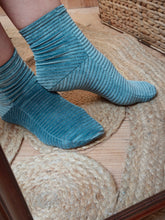 Chaussettes Josette bleues - velours pailleté