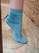 Chaussettes Josette bleues - velours pailleté