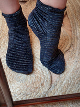 Chaussettes Josette noires - velours pailleté
