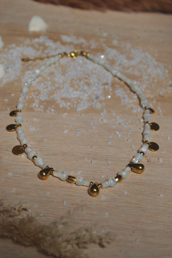 Ras De Cou Acier Et Perles - Collier Long - Neuf Sans Emballage - Bijou Indépendant