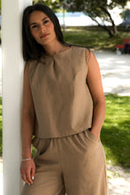 Pantalon Lina 100% lin Mocha Mousse