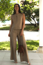 Pantalon Lina 100% lin Mocha Mousse