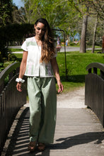 Pantalon Lina 100% lin Sur mesure - Vert sauge