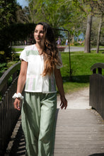 Pantalon Lina 100% lin Sur mesure - Vert sauge