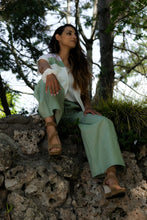 Pantalon Lina 100% lin Sur mesure - Vert sauge