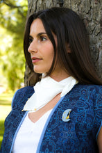 Broche lune Céleste - jean upcyclé