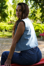 Gilet jean Elly - bleu clair