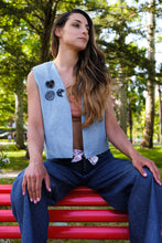 Gilet jean Elly - bleu clair