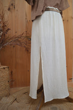 Jupe longue Lise - gaze de coton beige