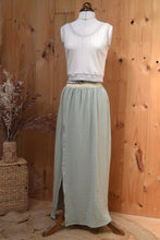 Jupe longue Lise sur mesure - gaze de coton vert sauge