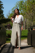 Jupe longue SIENNA sur mesure - gaze de coton vert sauge