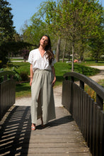 Jupe longue SIENNA sur mesure - gaze de coton vert sauge