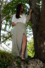Jupe longue SIENNA sur mesure - gaze de coton vert sauge