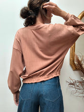 Pull Sève Argile — Pull femme en maille ajourée de coton