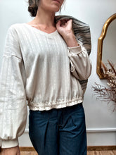 Pull Sève Beige — Pull femme en maille ajourée de coton