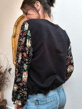 Sweat Eden Noir fleurs - coton bio