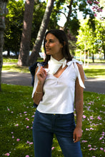 Top Elya Blanc - bretelles à nouer