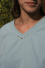 T-shirt Naïa coton bio bleu lagon — longueur personnalisable
