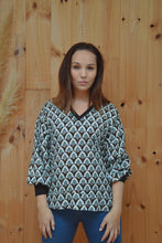 Blouse ELIE - blouse ample motif ethnique