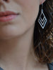 Boucles d'oreilles longues EVIA - Pendentif losange Acier inoxydable