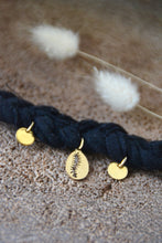 Bracelet bohème tissu tressé & pendentif coquillage - CAURI noir