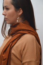 Echarpe EMY -  Carreaux Ocre et lurex cuivré