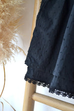 Mini jupe bohème noire - coton & dentelle EMMA