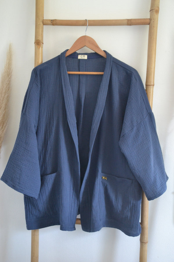 Double Gaze Veste En Gaze De Coton Kimono EMAEL Veste Kimono Gaze