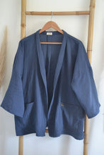 Kimono gaze de coton bleu- Veste Kimono EMAEL