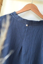 Tee-shirt bohème EMEE - gaze de coton bleu