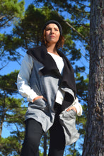 Veste réversible Prince de galles noir et argent- veste femme EMILIA