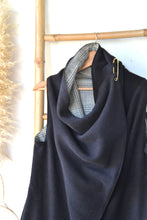 Veste réversible Prince de Galles noir et or - veste femme EMILIA